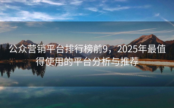 公众营销平台排行榜前9，2025年最值得使用的平台分析与推荐