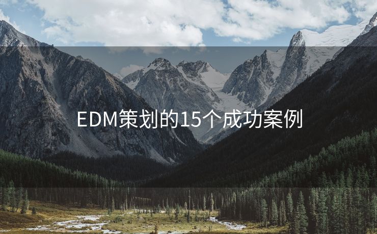 EDM策划的15个成功案例