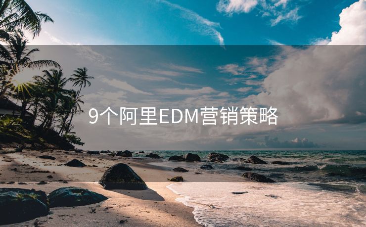 9个阿里EDM营销策略