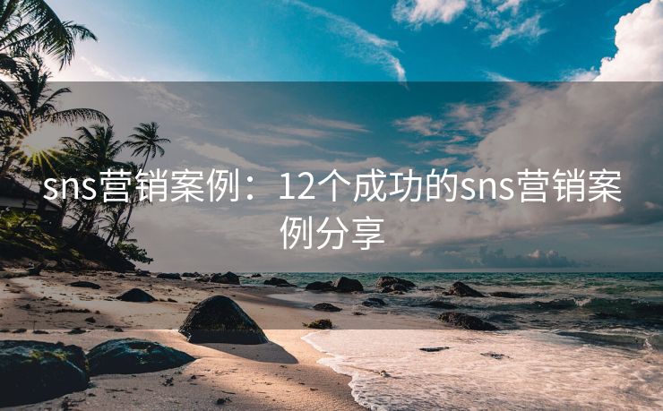 sns营销案例：12个成功的sns营销案例分享