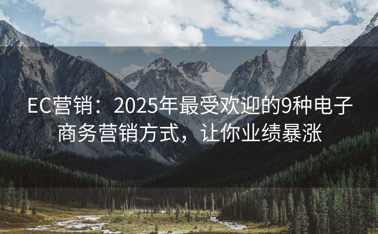 EC营销：2025年最受欢迎的9种电子商务营销方式，让你业绩暴涨