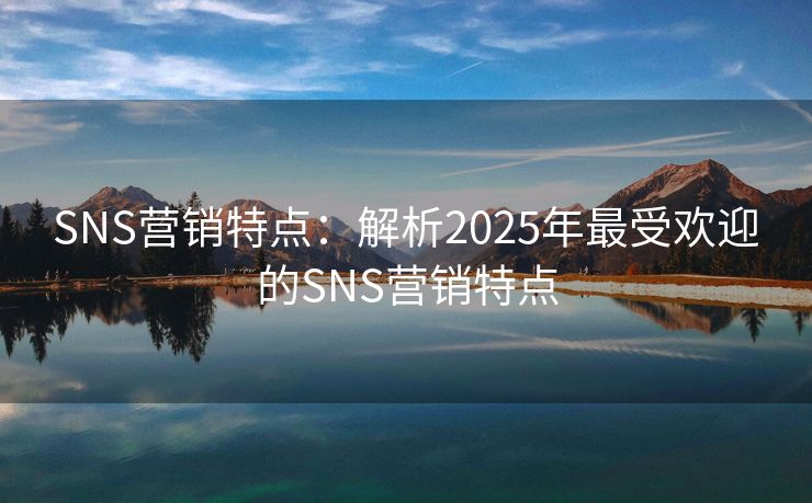 SNS营销特点：解析2025年最受欢迎的SNS营销特点