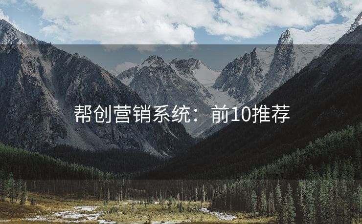 帮创营销系统：前10推荐