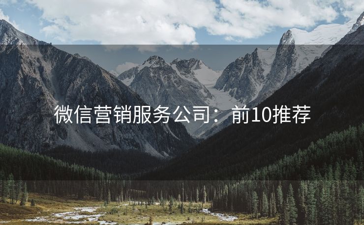 微信營銷服務(wù)公司：前10推薦