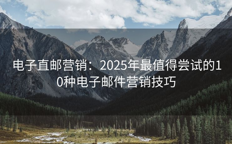 电子直邮营销：2025年最值得尝试的10种电子邮件营销技巧