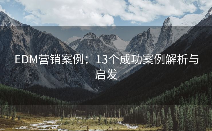 EDM营销案例：13个成功案例解析与启发