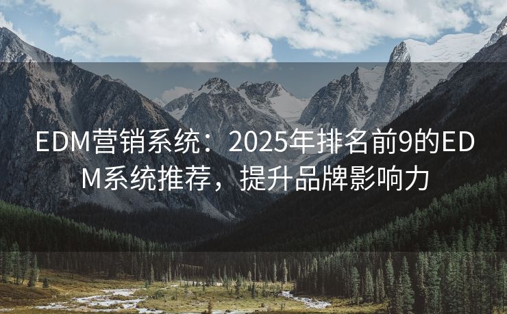 EDM营销系统：2025年排名前9的EDM系统推荐，提升品牌影响力